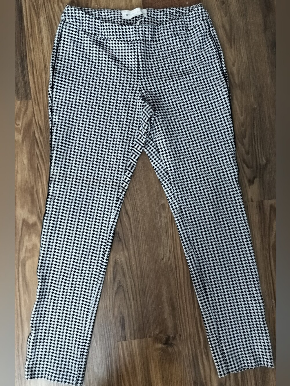 I ❤️ Tyler Madison Houndstooth Pull On Cropped Trousers- Size L